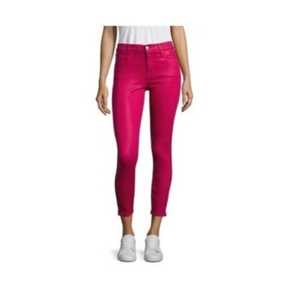 J Brand Alana Pink Coated High Rise Skinny Jeans SZ 26 NWT Retail $228